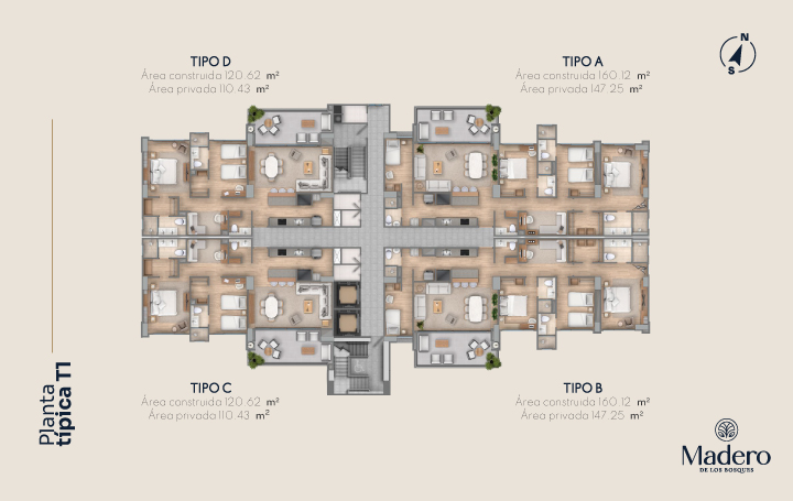 Planta torre 1 Madero de los Bosques