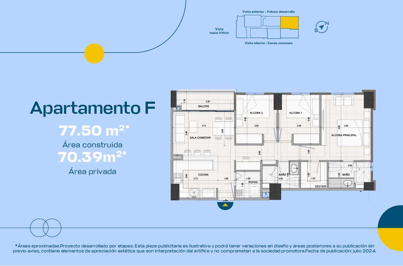 Plano tipo F cristtali apartamentos