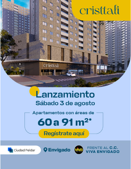 Lanzamiento de apartamentos en Envigado, ciudad peldar